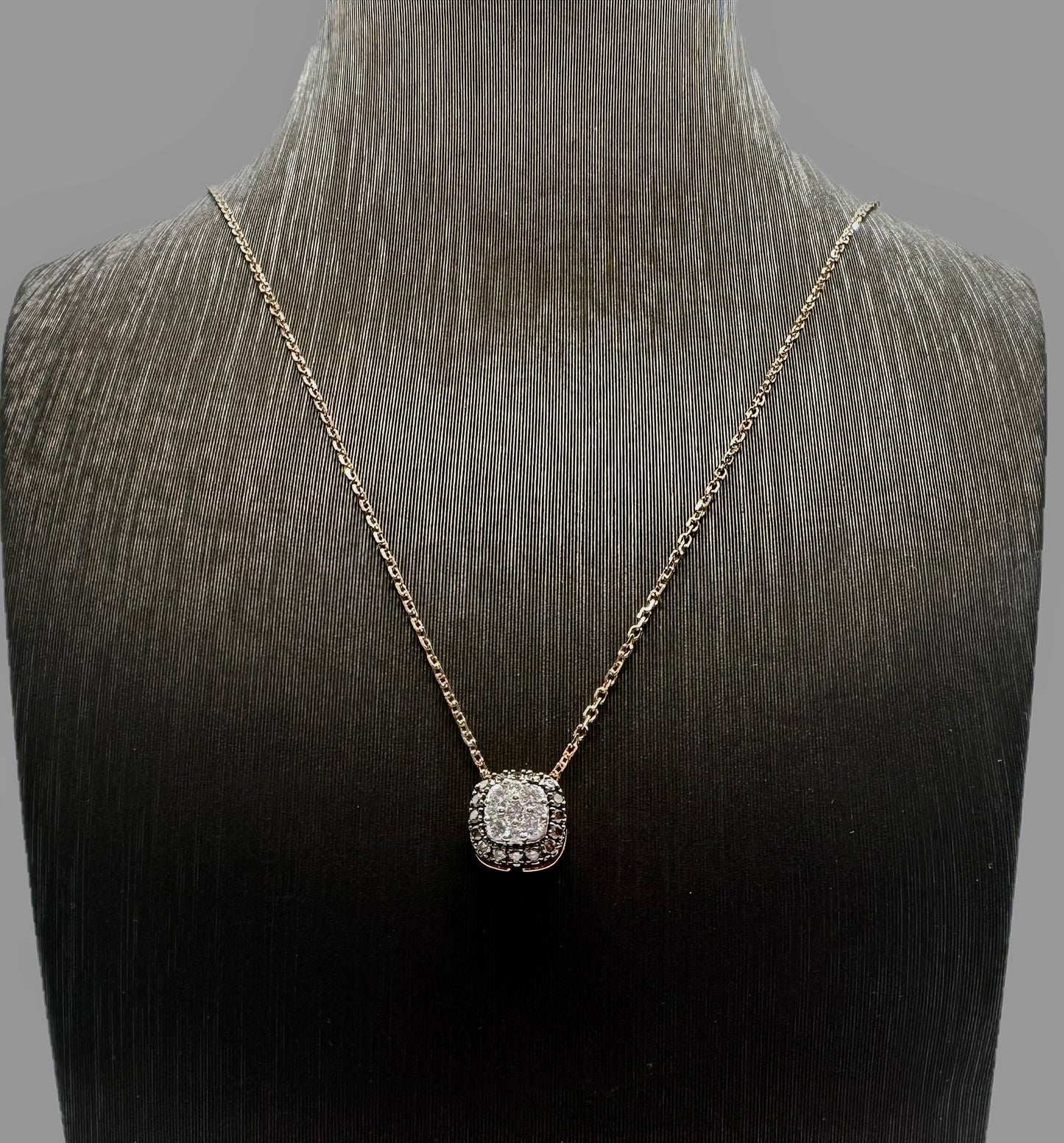 Collana Fani Oro Rosa Diamanti Bianchi/Brown