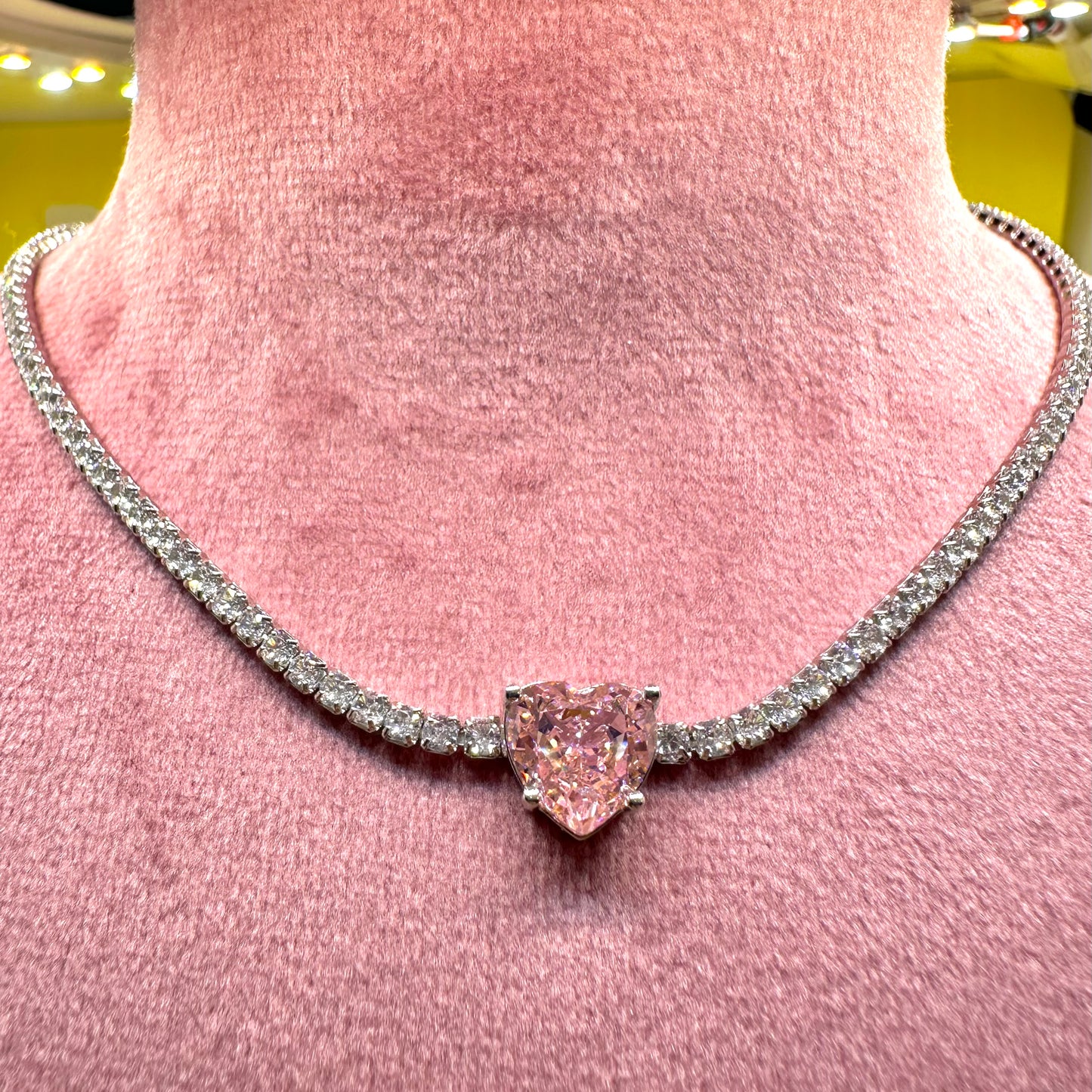 Choker Almira con Cuore Rosa di Francia